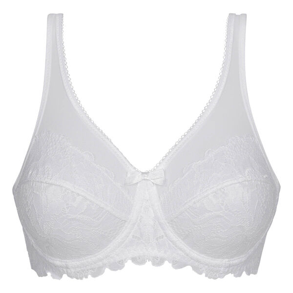 Intimate pretty white non padded underwired lace bra size 34 DD